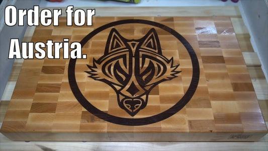 Custom order cutting board, butcher block made for Patrick from Austria.