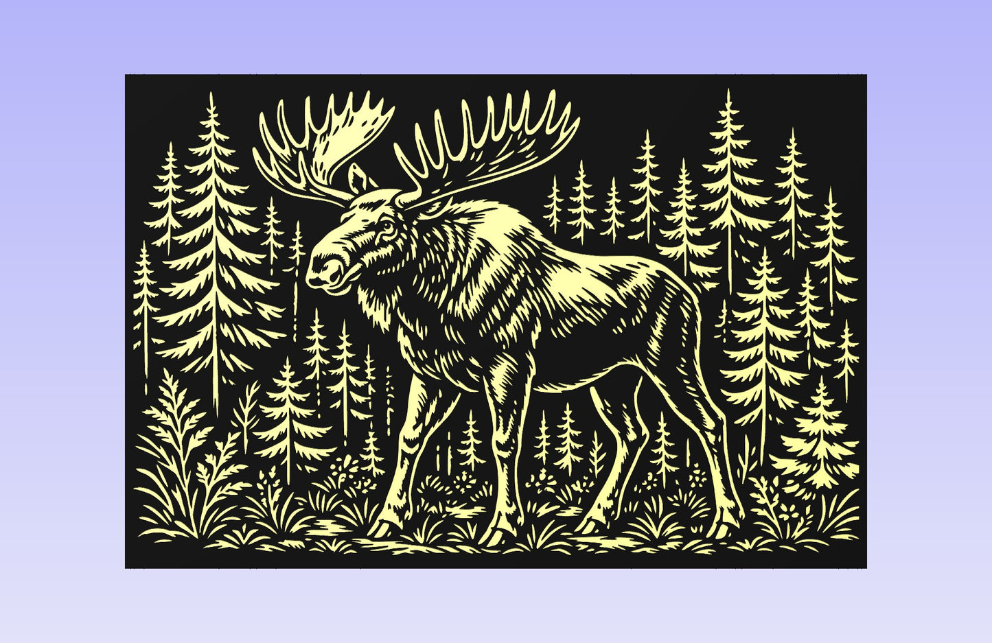 Forest Moose 18x12" CNC inlay plan