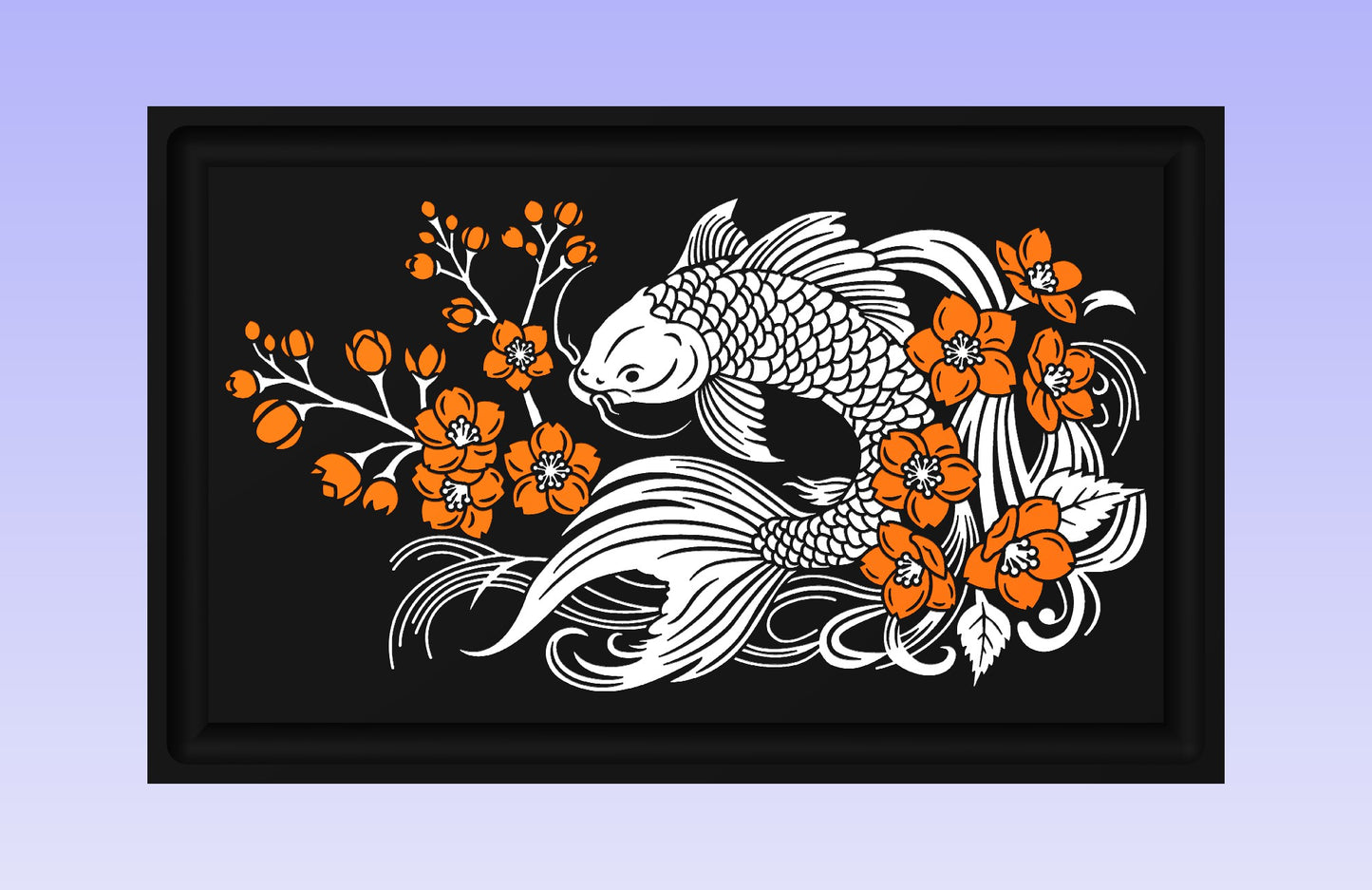 The Koi board 19*12" CNC inlay plan