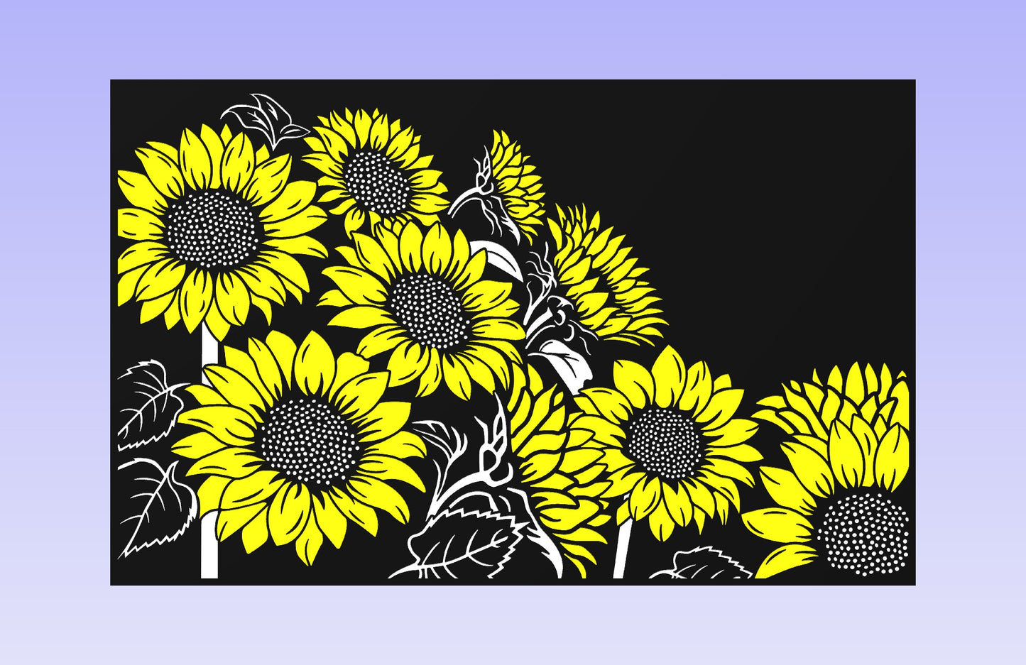 Sunflowers board 19*12" CNC inlay plan