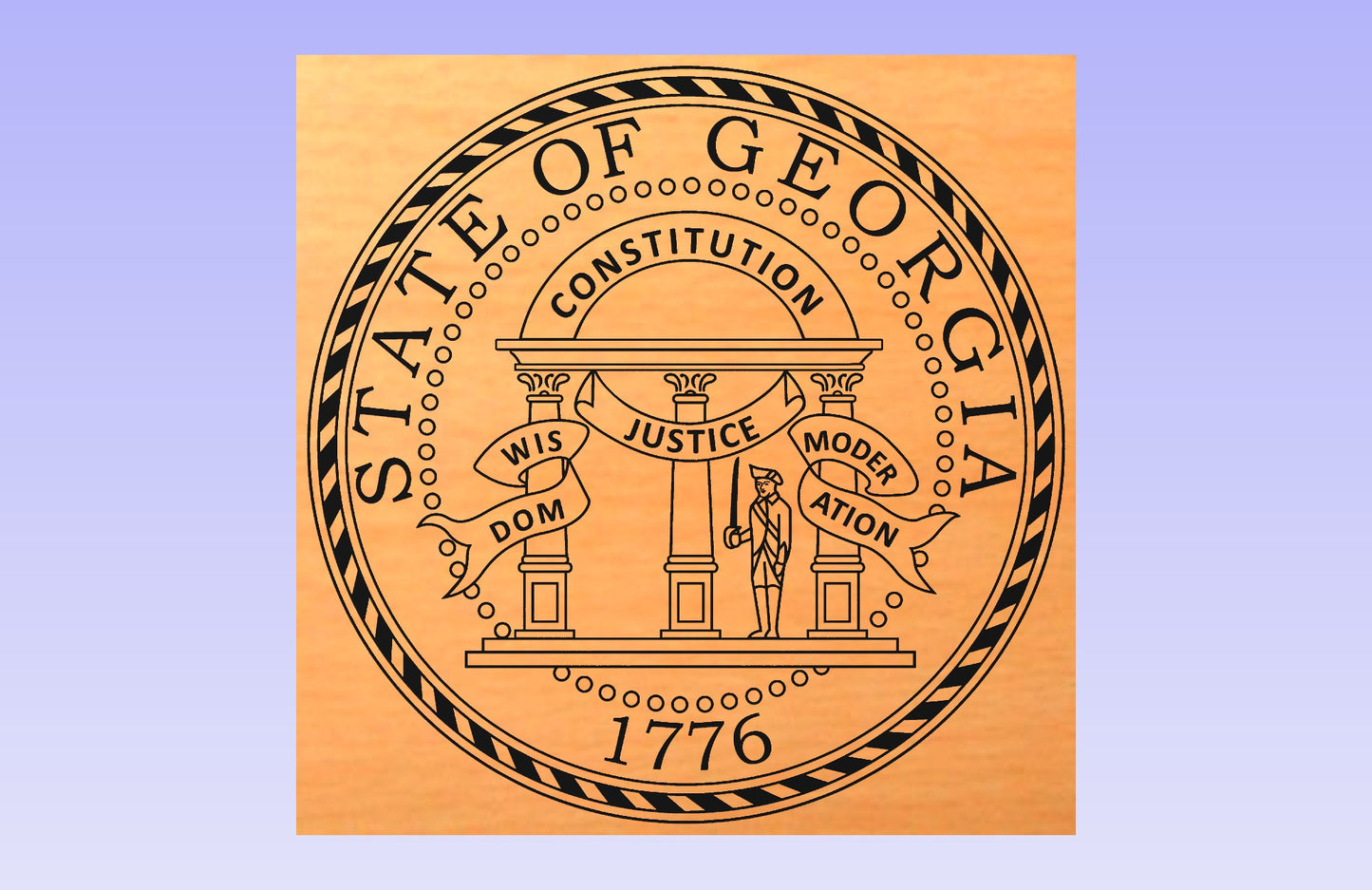 The Great Seal of the State of Georgia 18 x 18'' CNC inlay plan