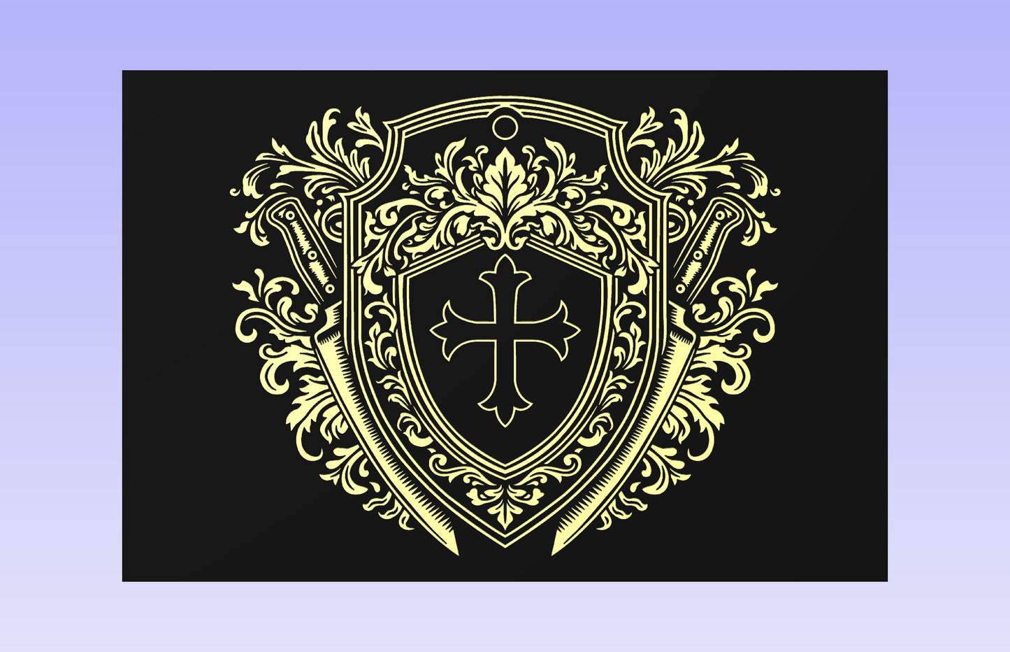 Blade Crest 18x12" CNC inlay plan