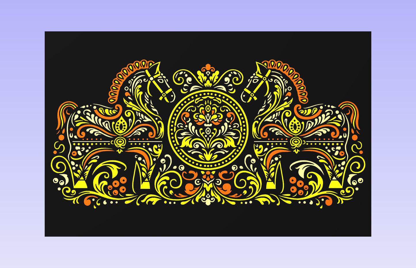 Slavic Horses 19x12" CNC inlay plan