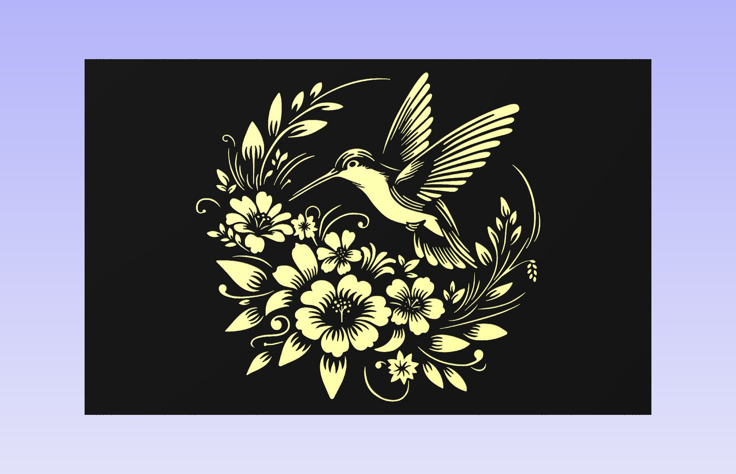 Hummingbird 19x12" CNC inlay plan