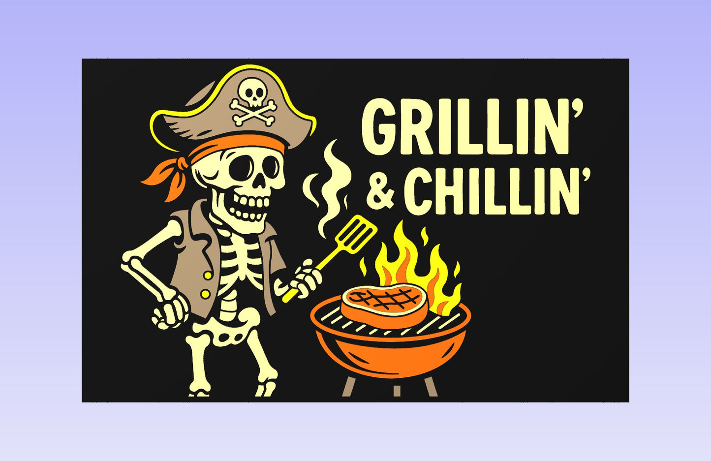 GRILLIN' & CHILLIN' 19x12" CNC inlay plan