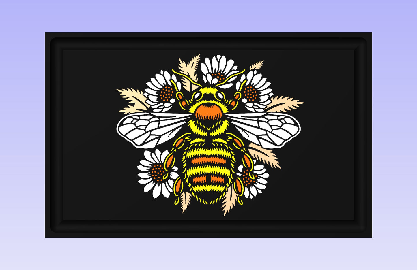 Bee Bloom 19x12" CNC inlay plan