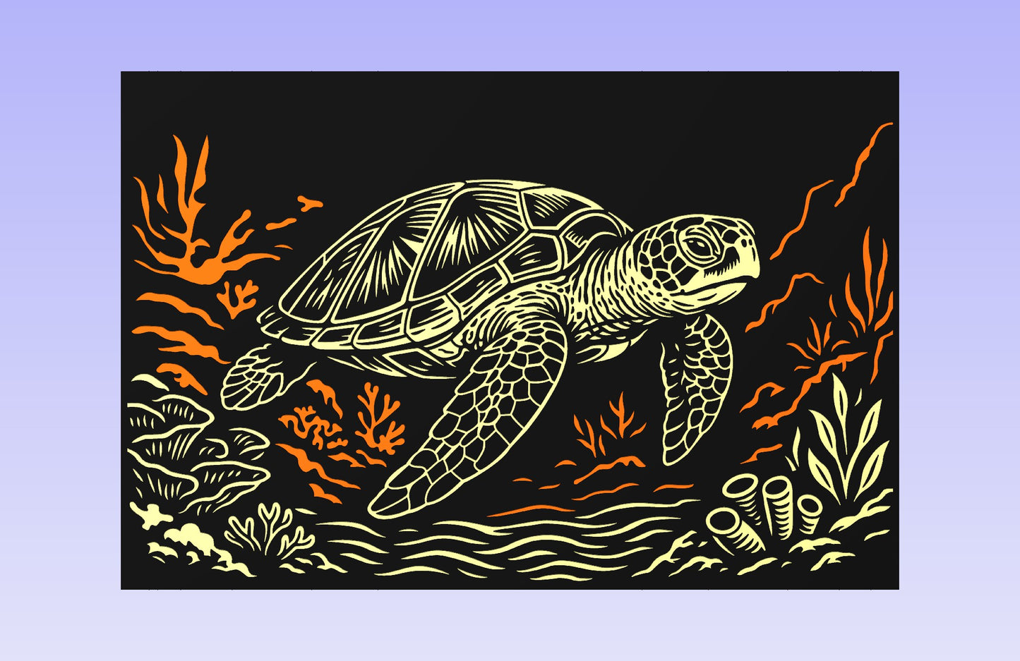 Reef Turtle 18x12" CNC inlay plan