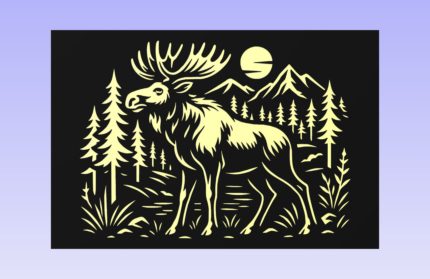 Bull Moose 18x12" CNC inlay plan