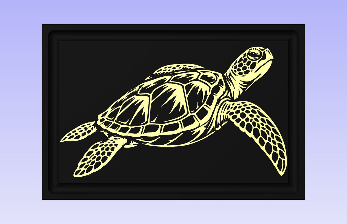 Ocean Turtle 18x12" CNC inlay plan
