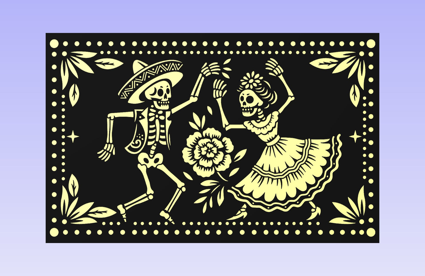 Dancing Skeletons 19x12'' CNC inlay plan