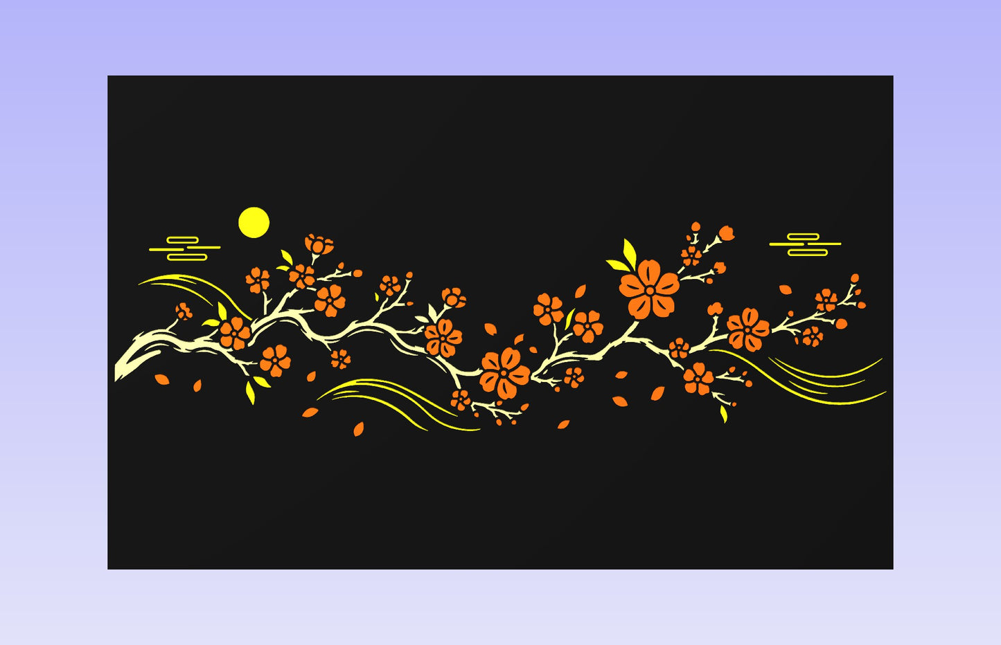 Sakura Branch 19 x 12" CNC inlay plan