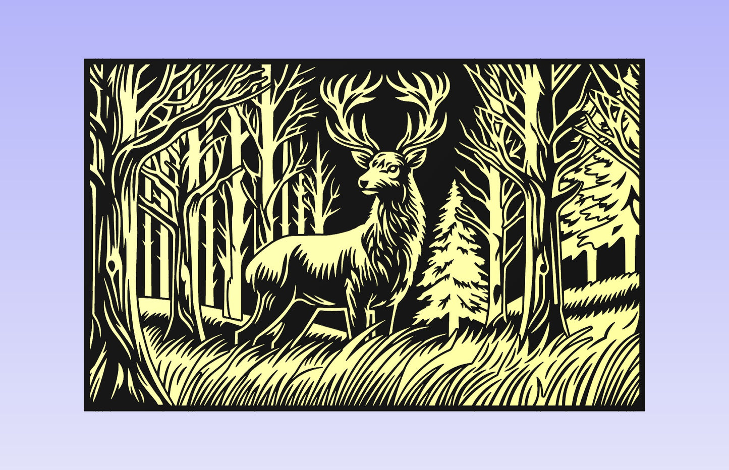 The Deer Board 19x12" CNC inlay plan