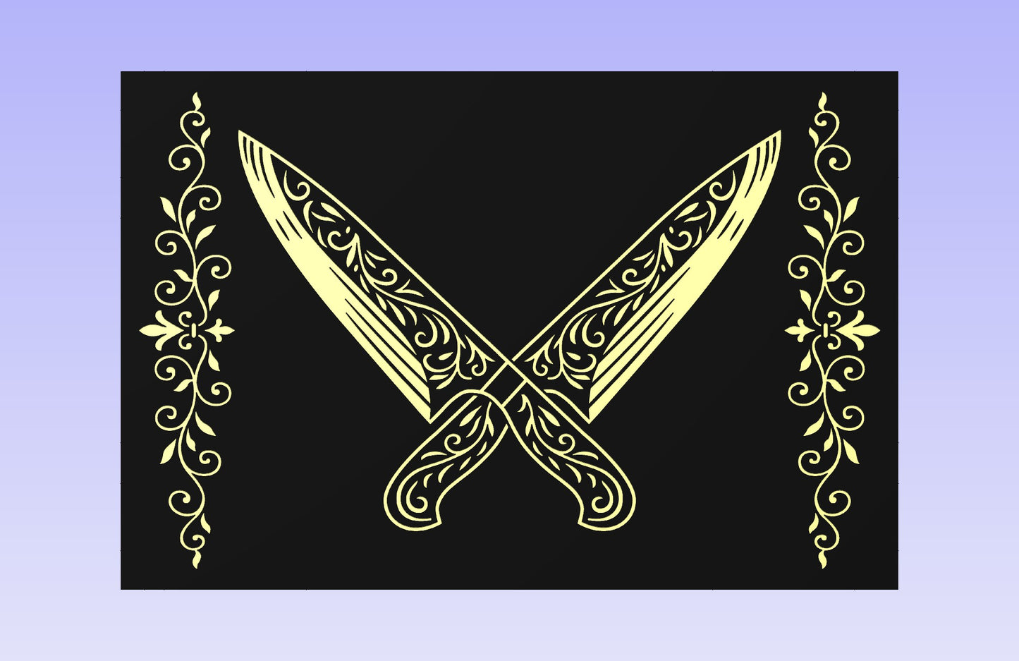 Crossed Carvers 19x12" CNC inlay plan