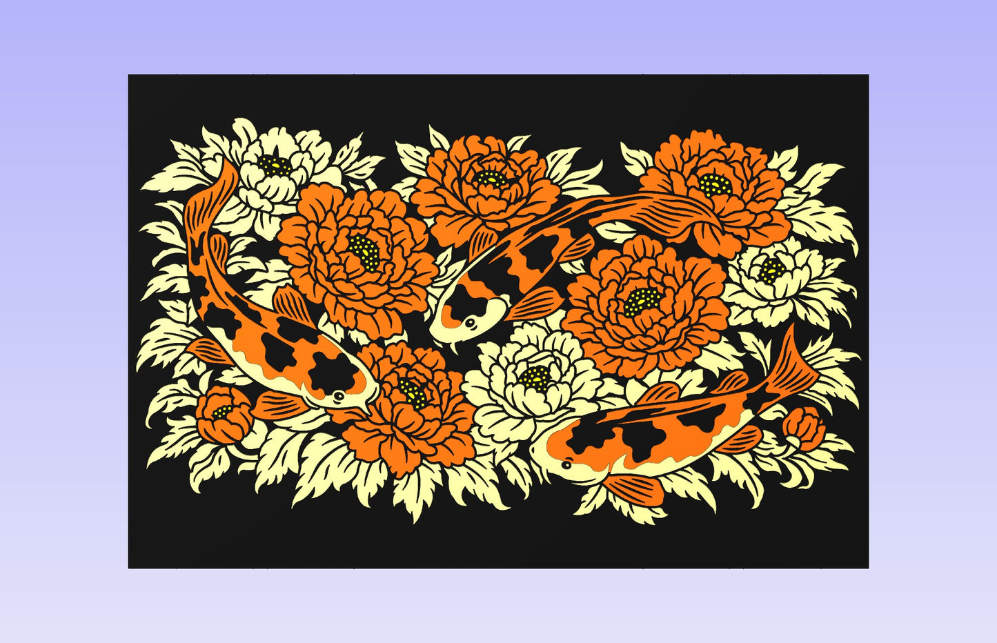 Koi Bloom 18x12" CNC inlay plan