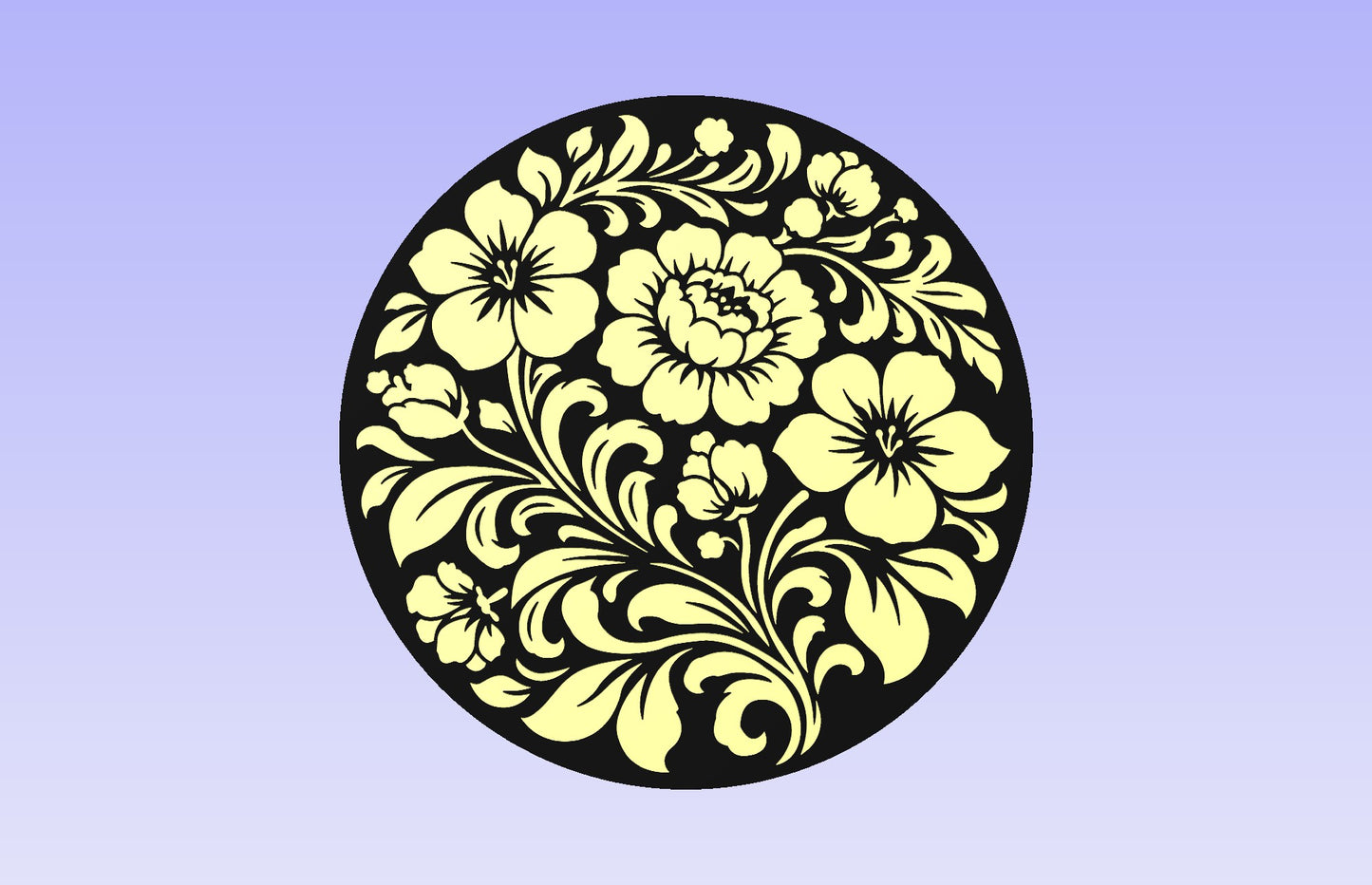 Flower Circle 12" Diameter CNC Inlay Plan