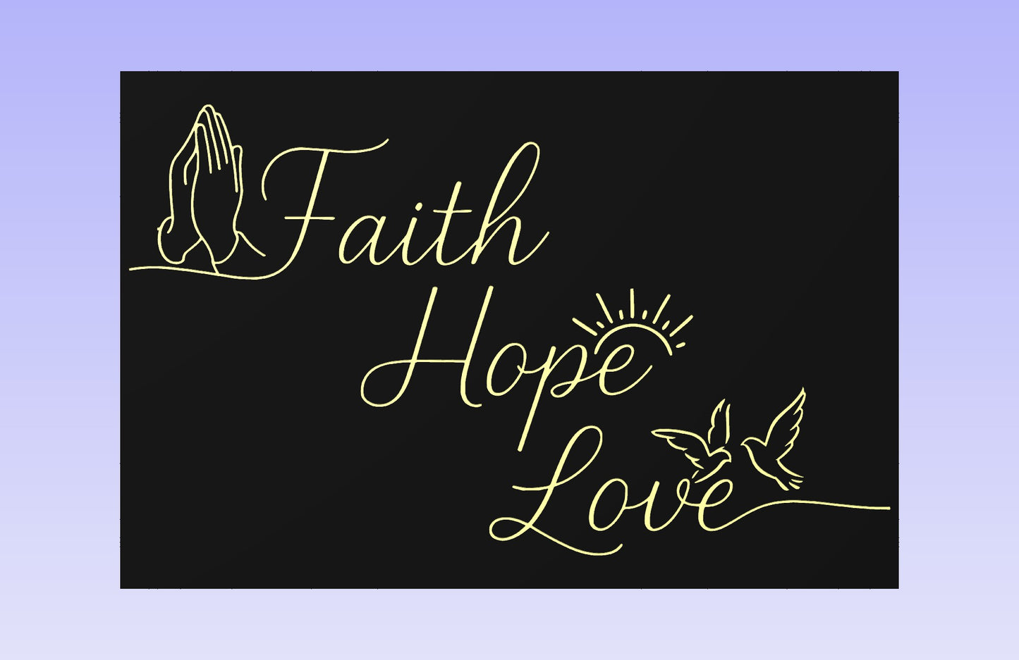 Faith, Hope, Love II 19x12" CNC inlay plan