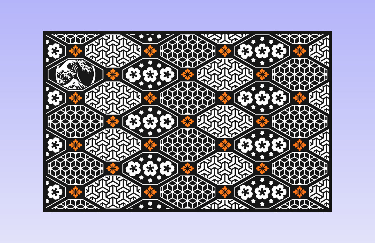 Sakura Waves 19*12" CNC inlay plan