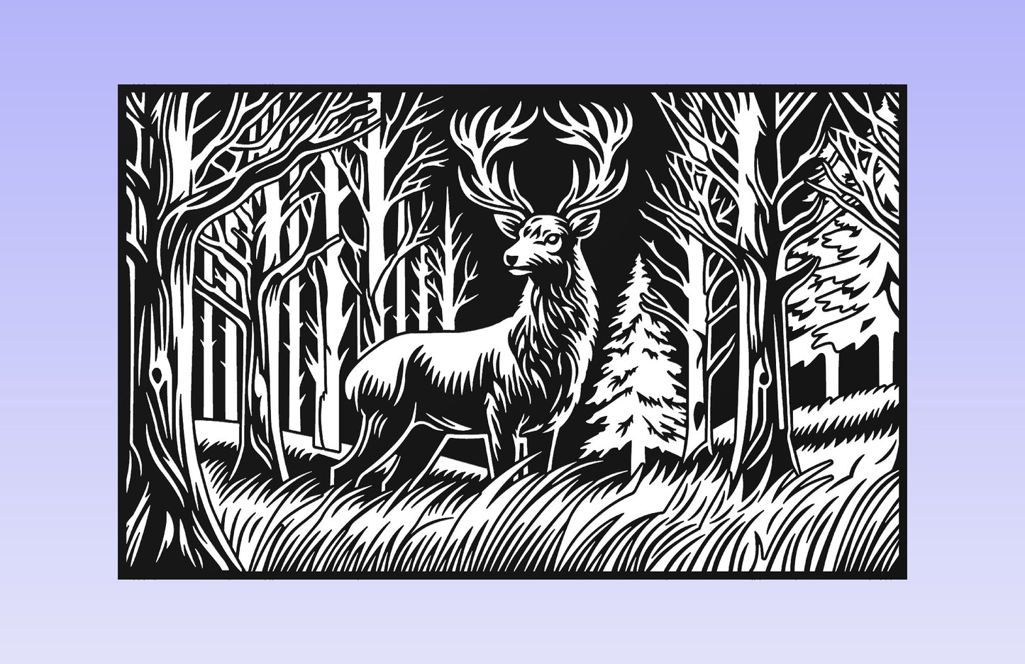 The Deer Board 19x12" CNC inlay plan