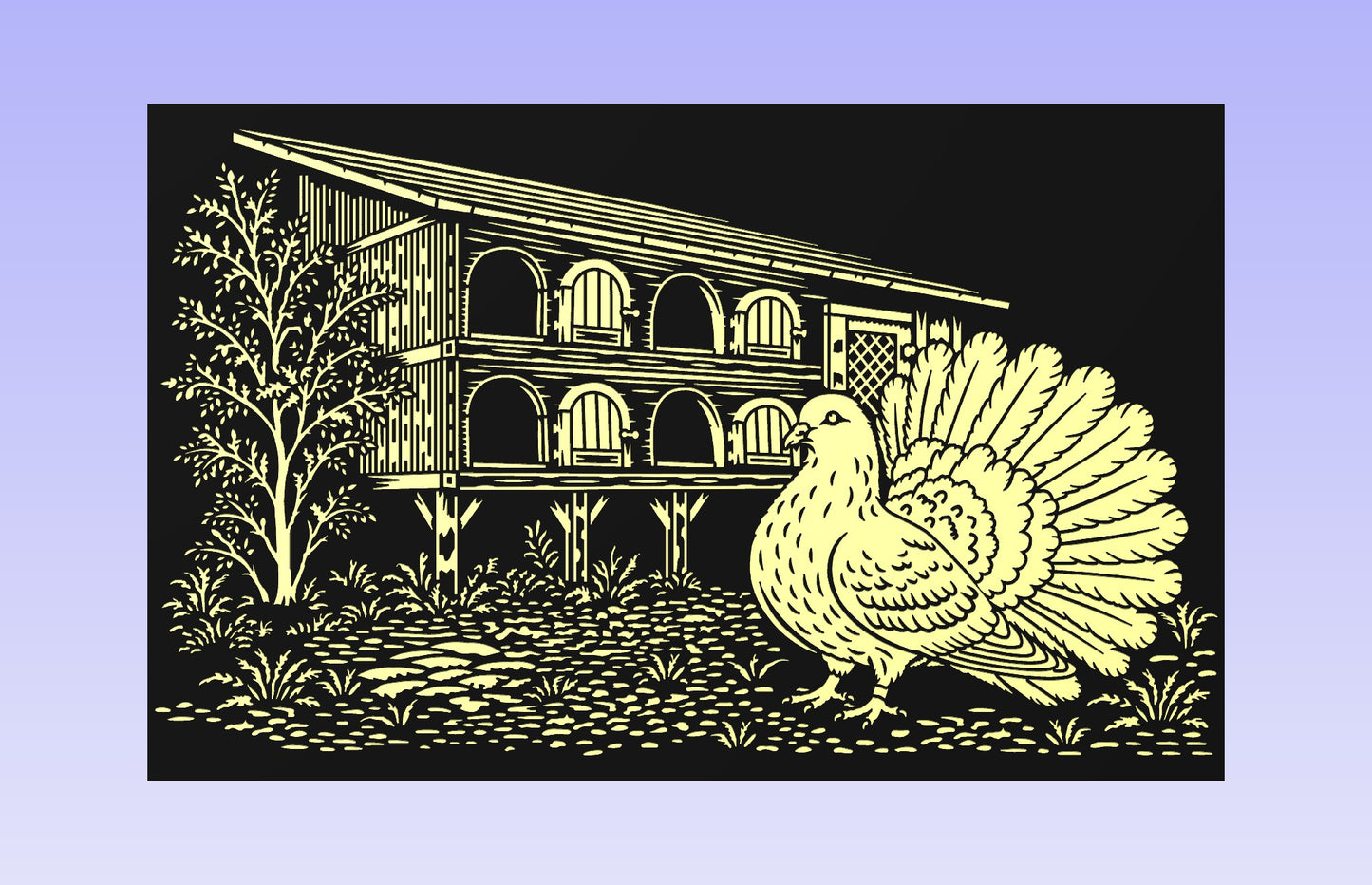 Dovecote 19 x 12" CNC inlay plan