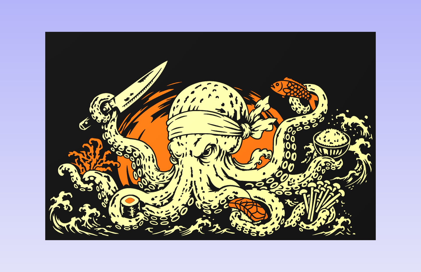 Tako (Octopus) 19 x 12" CNC inlay plan