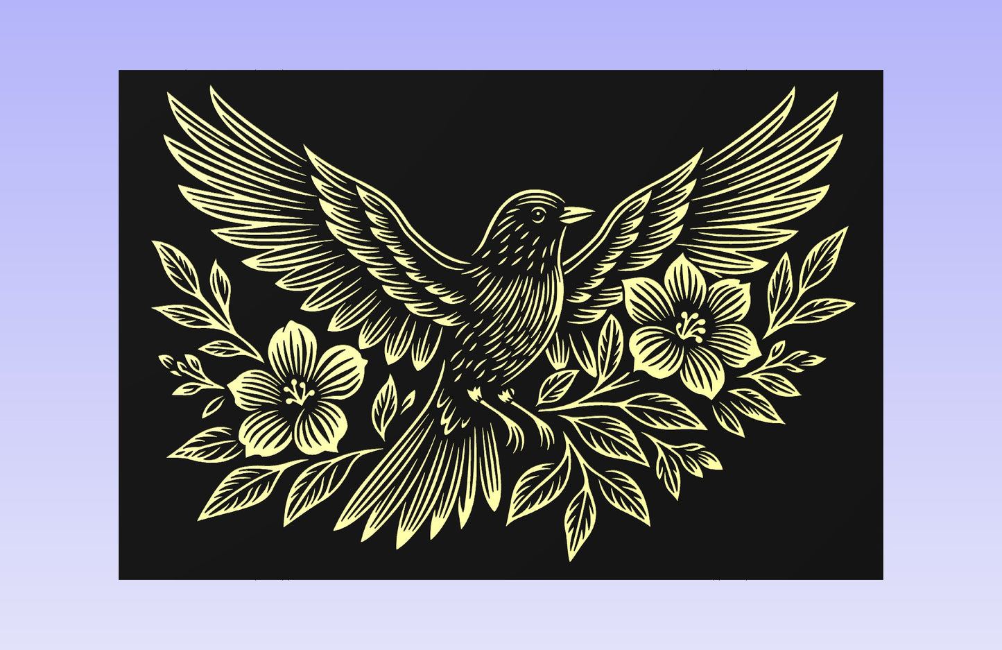 Bloom & Flight 18x12" CNC inlay plan