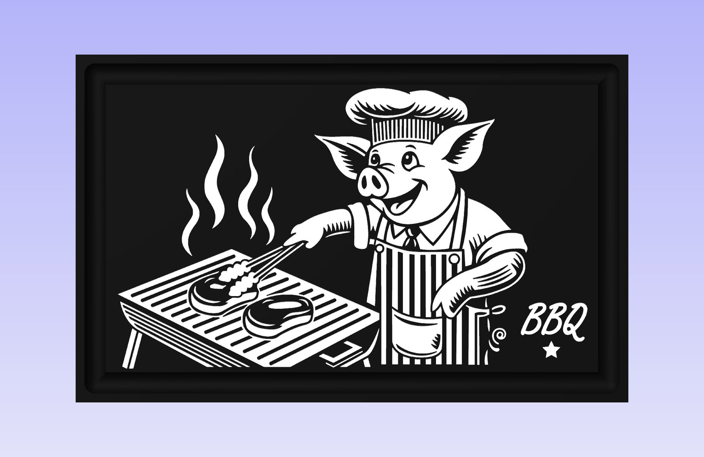 Retro BBQ 19x12" CNC inlay plan