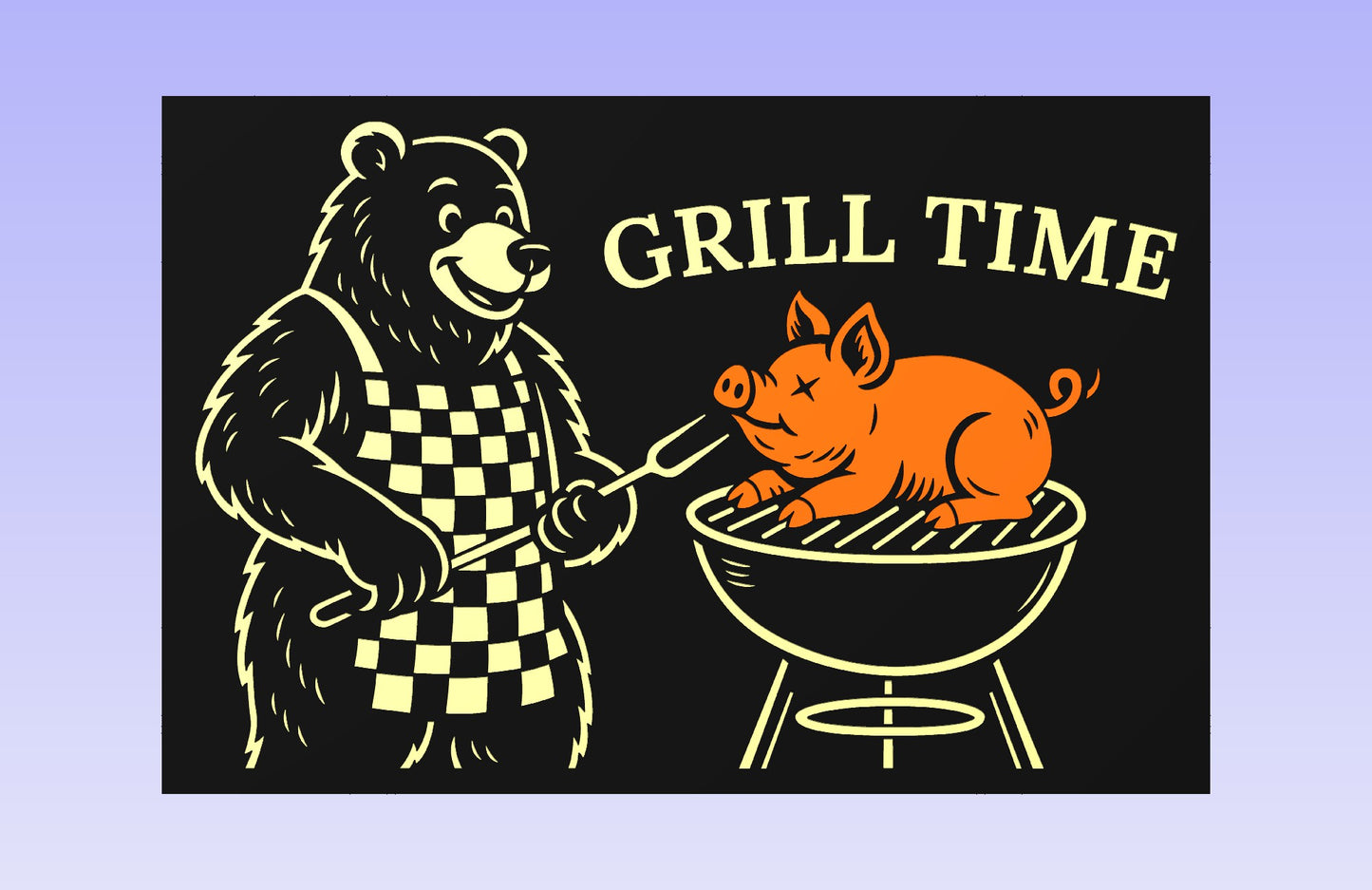 Bearbecue Time 19x12" CNC inlay plan