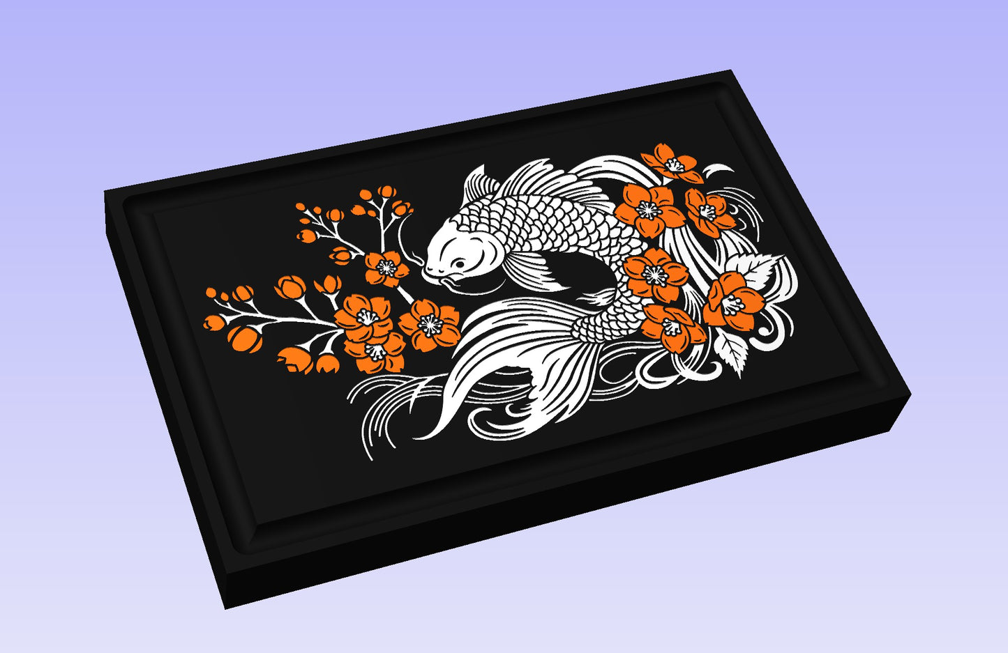 The Koi board 19*12" CNC inlay plan