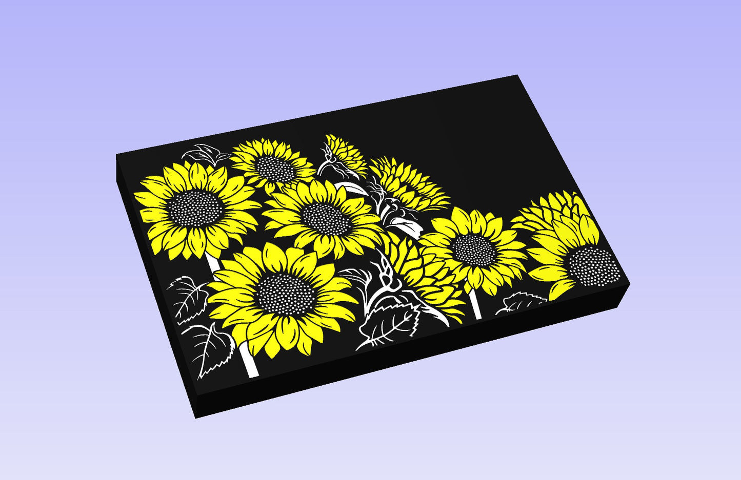 Sunflowers board 19*12" CNC inlay plan