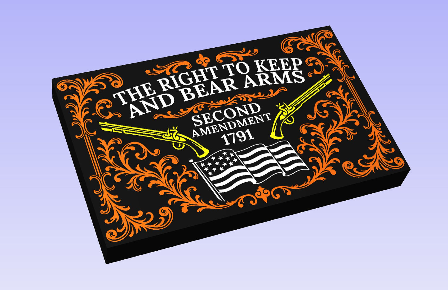 The Second Amendment19x12" CNC inlay plan