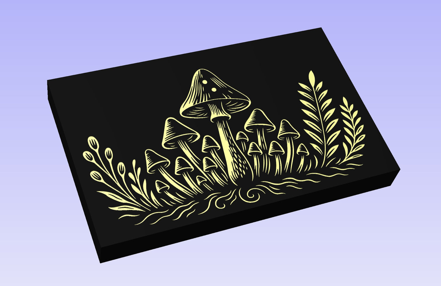 Mushroom Family 19x12" CNC inlay plan