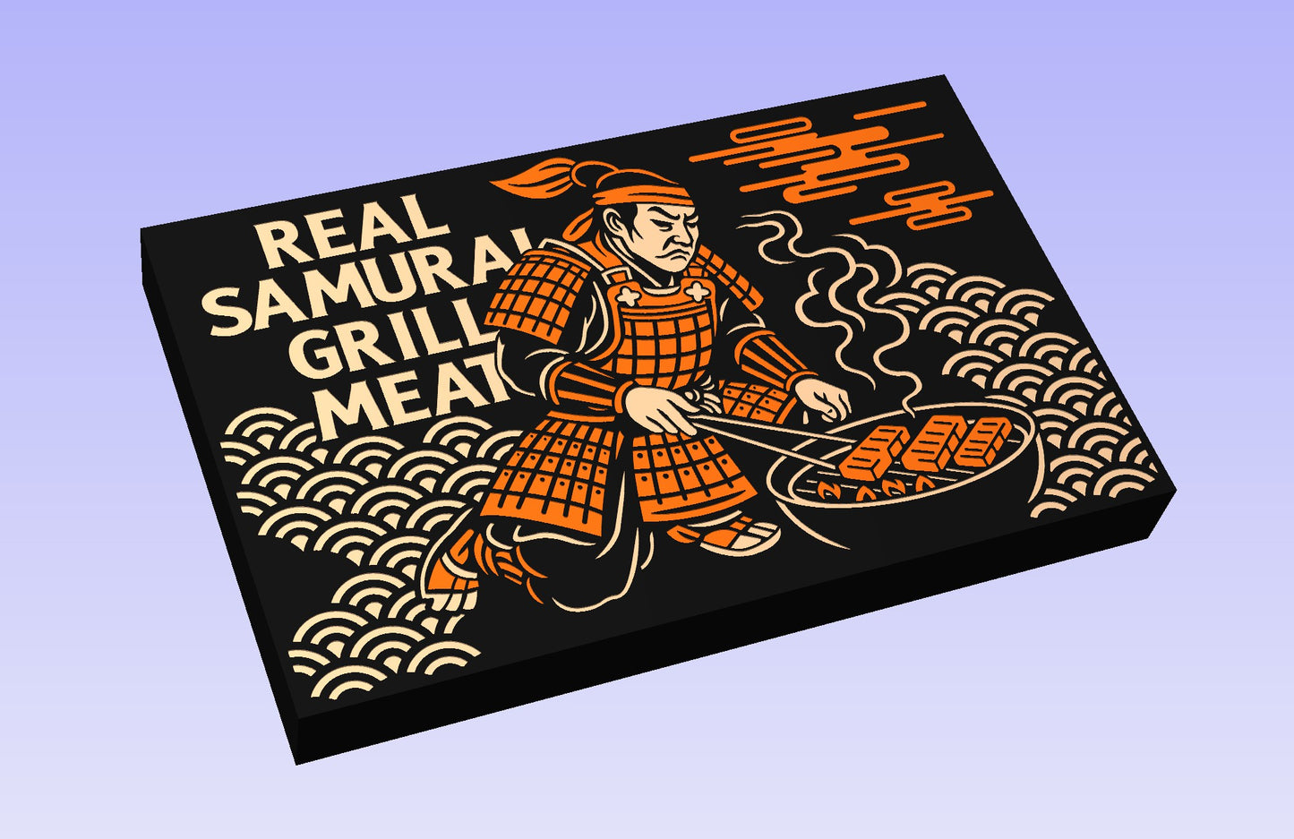Real Samurai Grill Meat 19x12" CNC inlay plan