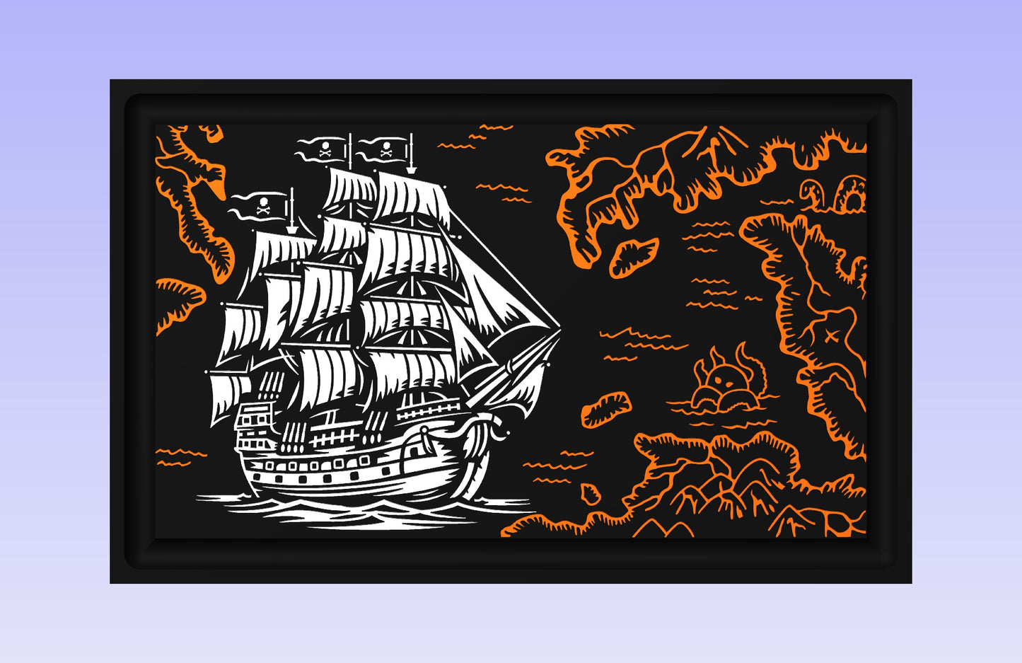 Pirate’s Treasure Board 19x12" CNC inlay plan