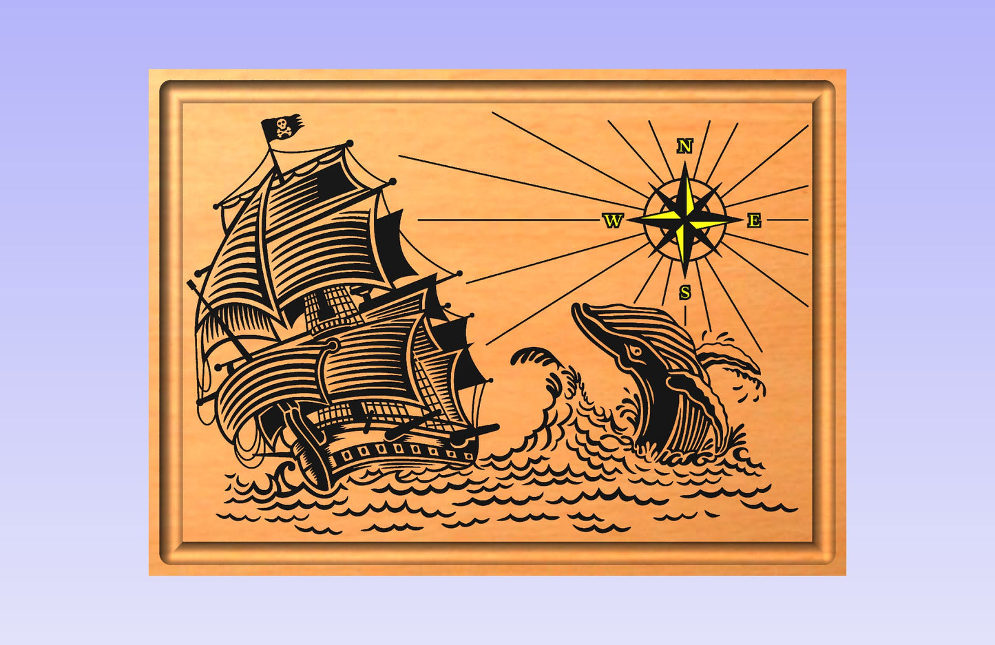 Sea Scene 22x16'' CNC inlay plan