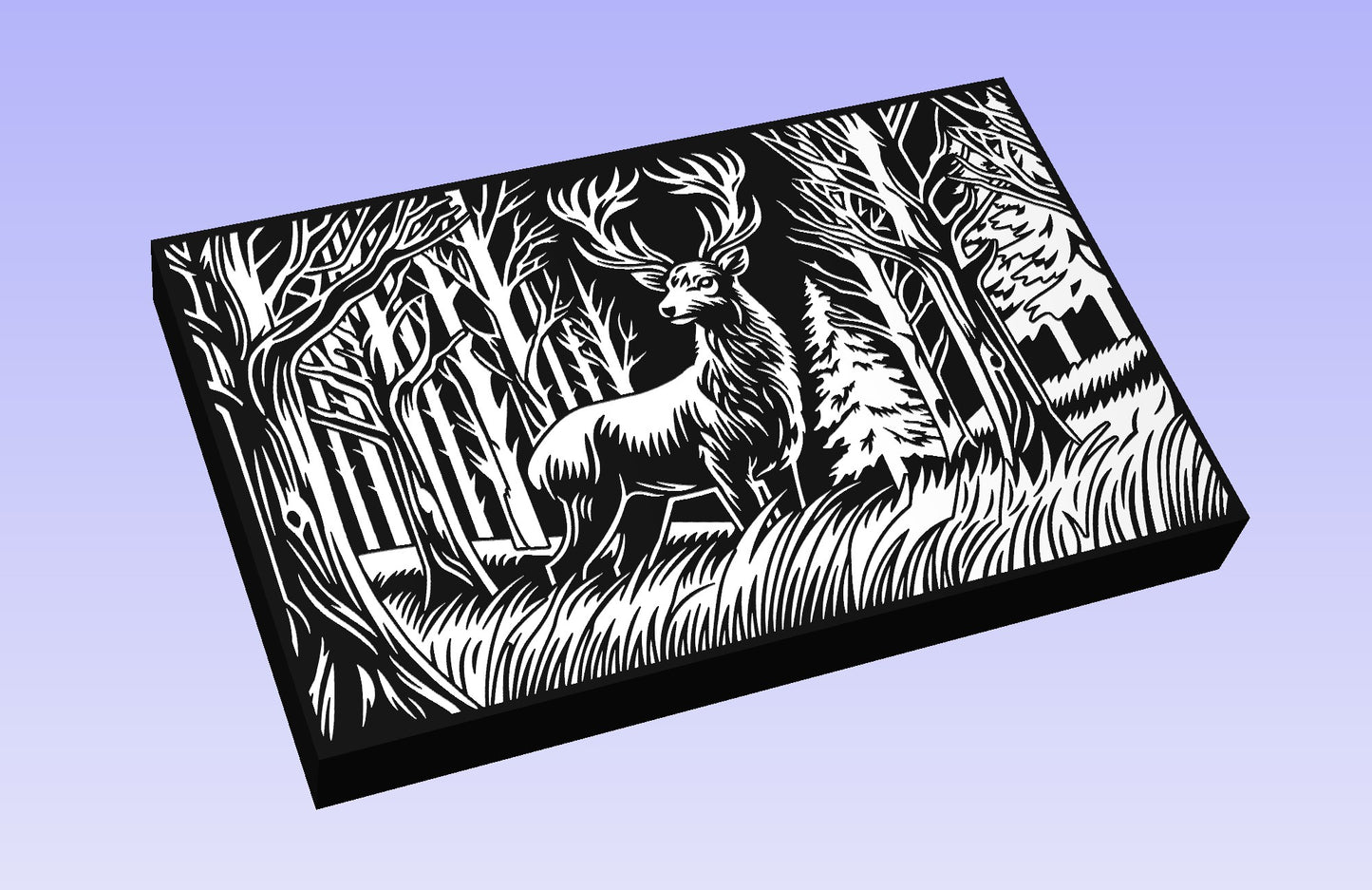 The Deer Board 19x12" CNC inlay plan