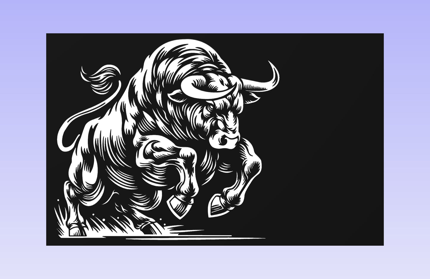Charging Bull 19x12" CNC inlay plan