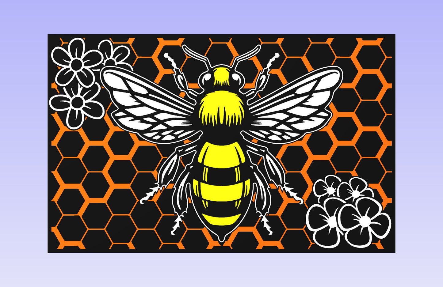 The Bee board 19*12" CNC inlay plan