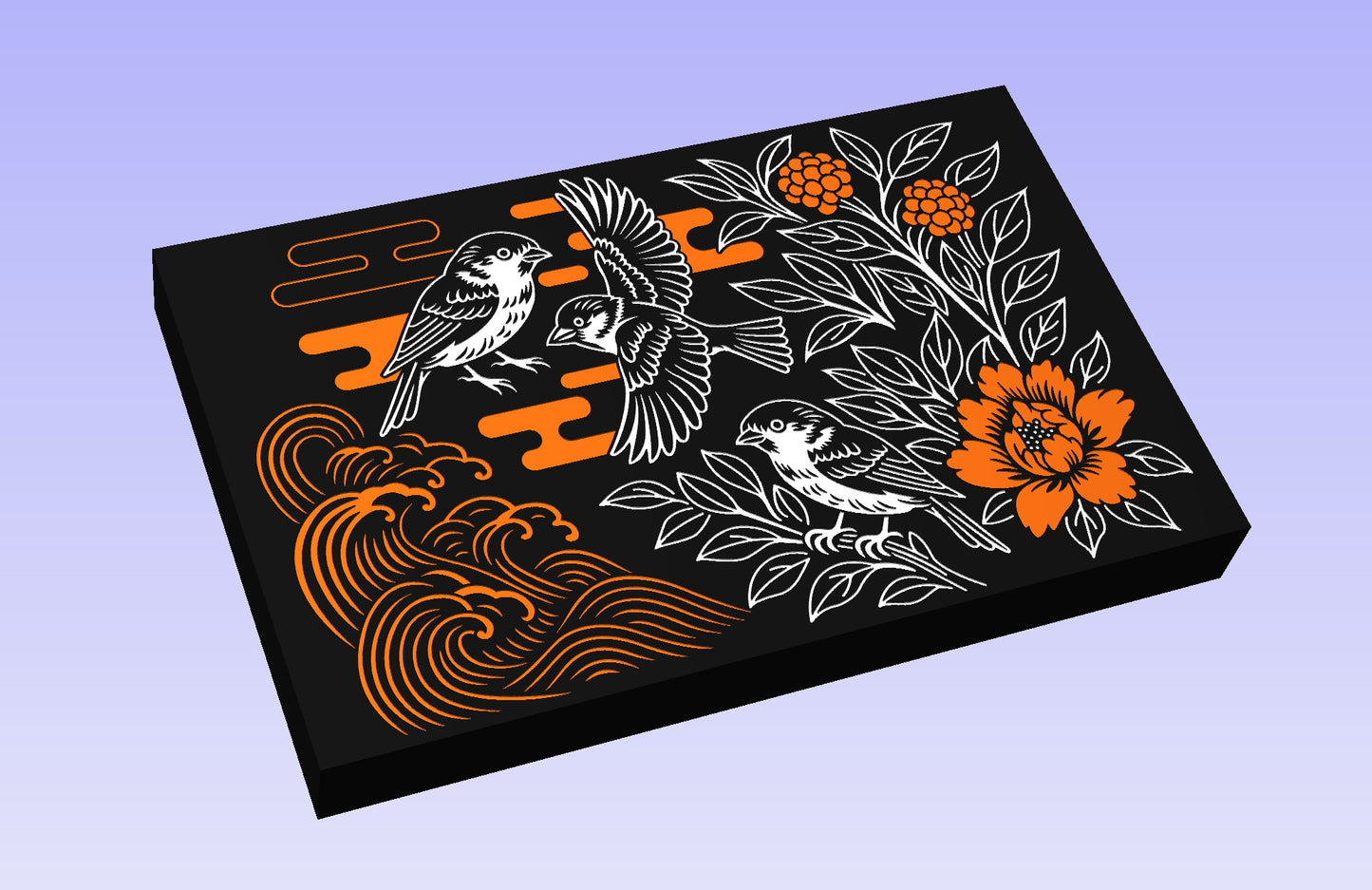 Three Sparrows 19x12" CNC inlay plan