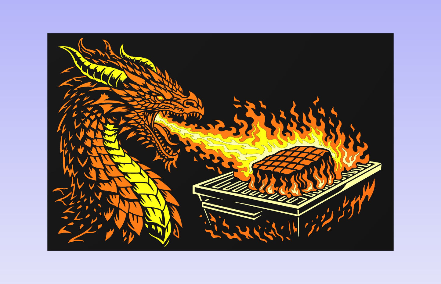 Hunger Dragon 19x12" CNC inlay plan