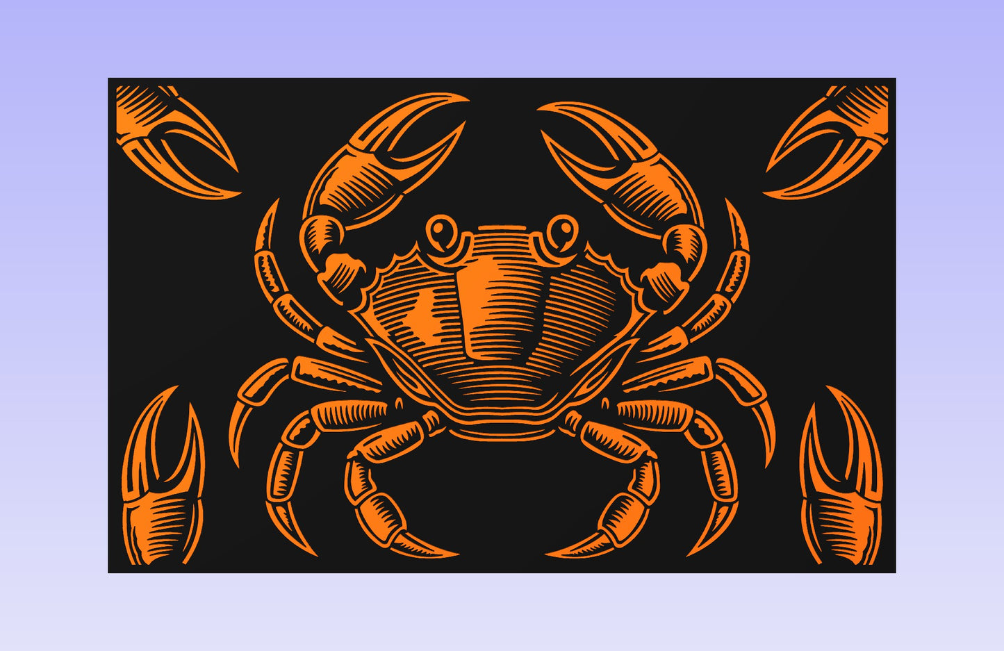 The Crab Board 19x12" CNC inlay plan