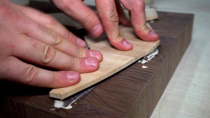 The "Blood and Iron" cutting board / butcher block. Wood inlay. Cnc inlay