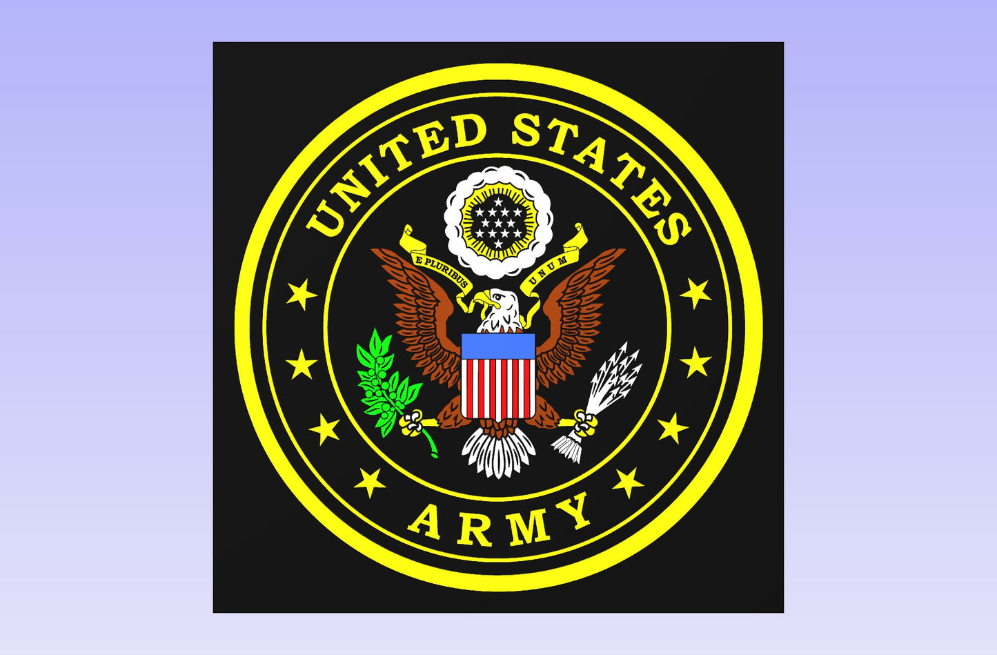 US ARMY 18 x 18'' CNC inlay plan