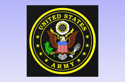 US ARMY 18 x 18'' CNC inlay plan