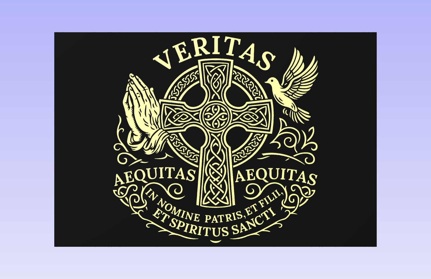 VERITAS AEQUITAS 18x12" CNC inlay plan