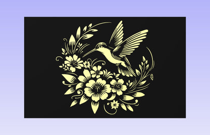Hummingbird 19x12" CNC inlay plan