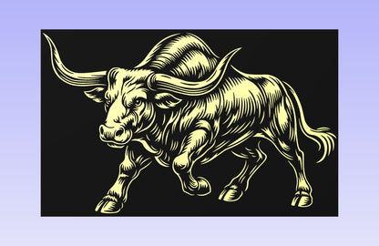 The Texas Longhorn 19x12" CNC inlay plan