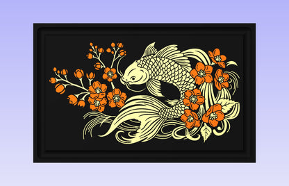 The Koi board 19*12" CNC inlay plan