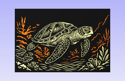 Reef Turtle 18x12" CNC inlay plan