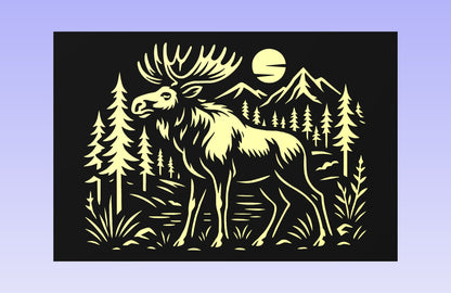 Bull Moose 18x12" CNC inlay plan