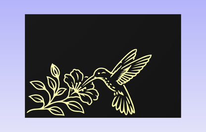 Hummingbird Bloom USA 18x12" CNC inlay plan
